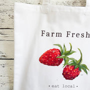 Farm fresh wild strawberries market bag